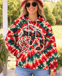 CHRISTMAS BLACK CAT COLOR BURST ALL OVER PRINT - YHHN2509261