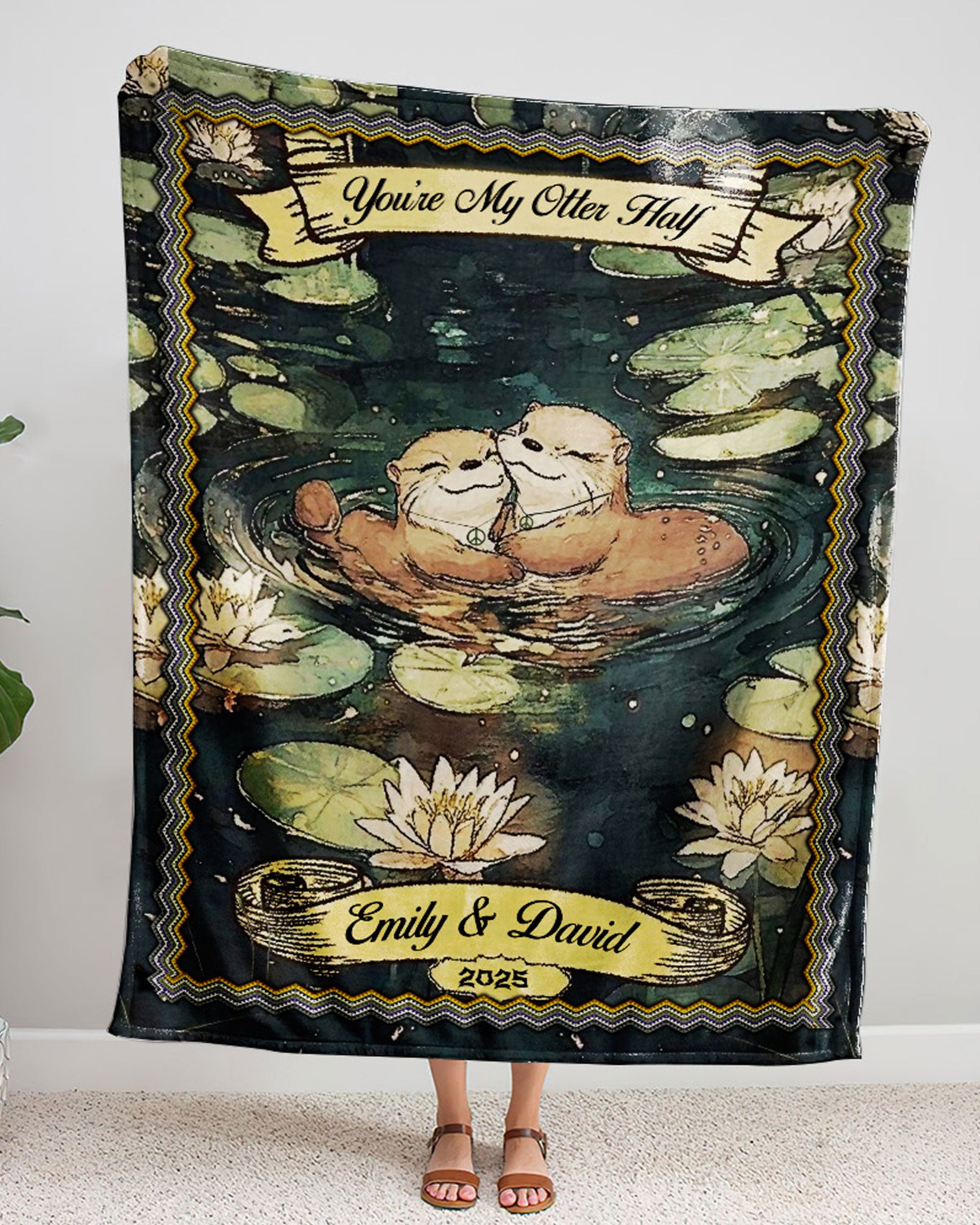 PERSONALIZED YOU'RE MY OTTER HALF FLEECE BLANKET - YHHN0602252