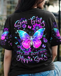 SOME GIRLS ARE JUST BORN WITH HIPPIE SOULS BUTTERFLY ALL OVER PRINT - YHHN1001241