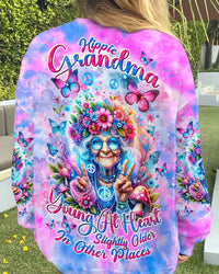 HIPPIE GRANDMA YOUNG AT HEART TIE DYE ALL OVER PRINT - TLNT3001241