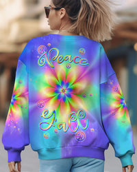PEACE Y'ALL ABSTRACT FLOWER ALL OVER PRINT - TLTW2209232