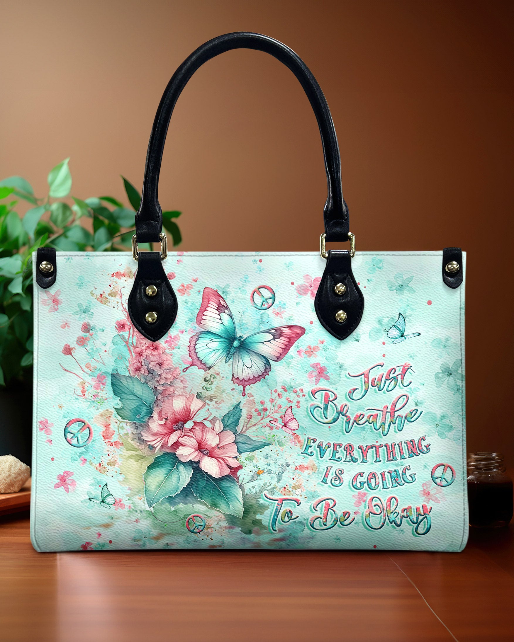 JUST BREATHE BUTTERFLY LEATHER HANDBAG - YHLT0807244