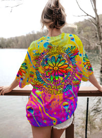 CAUSE I GOT A PEACEFUL COLORFUL DAISY ALL OVER PRINT - TLTR2508231