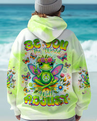 BE YOU THE WORLD WILL ADJUST FROG ALL OVER PRINT  - TLNT1802255