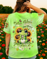 BE YOU THE WORLD WILL ADJUST FROG SUNFLOWER ALL OVER PRINT - TLNT0606253