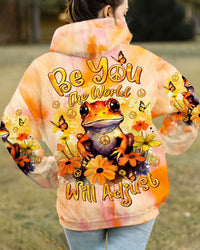 BE YOU THE WORLD WILL ADJUST FROG FLOWER  ALL OVER PRINT - TLTR1112235