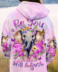 BE YOU THE WORLD WILL ADJUST ELEPHANT ALL OVER PRINT - TLTR1011234