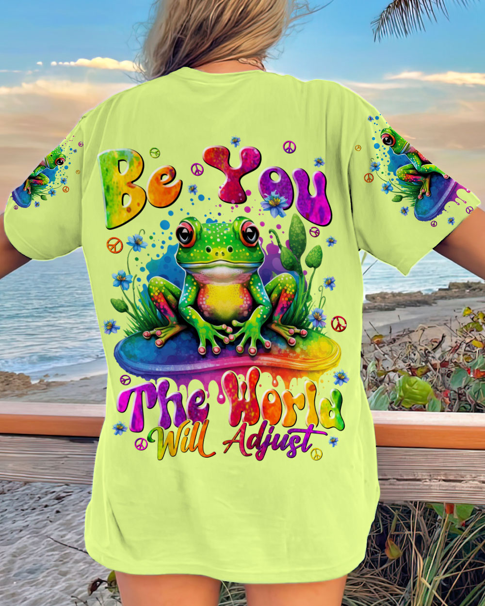 OVER – - WILL ALL FROG Hippie THE ADJUST TLNT2808234 Groovy BE WORLD YOU PRINT