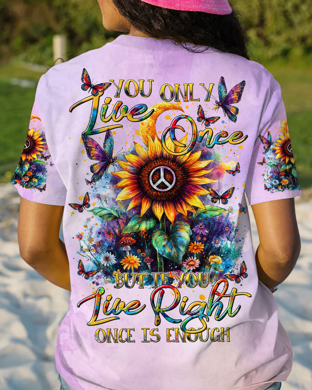 YOU ONLY LIVE ONCE SUNFLOWER ALL OVER PRINT - TLTR1508245