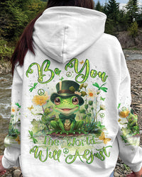 BE YOU THE WORLD WILL ADJUST FROG PATRICK'S DAY ALL OVER PRINT - YHHN1101243