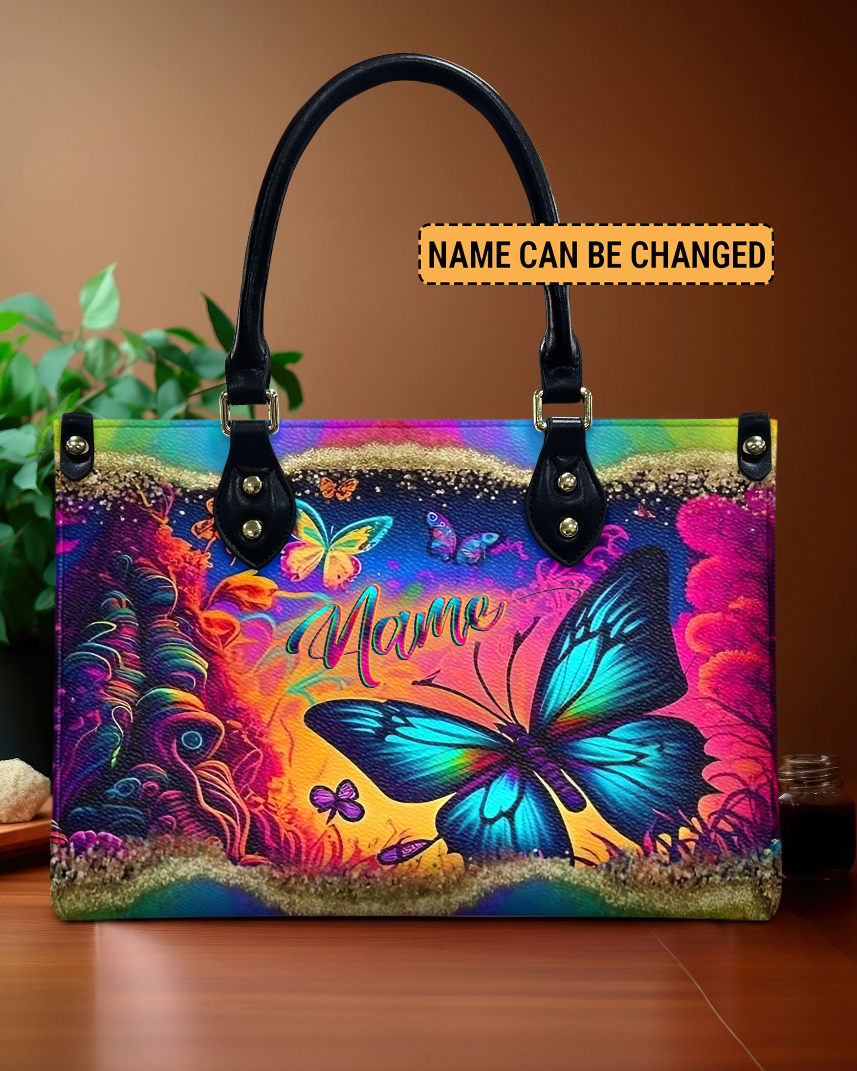 PEACEFUL NATURE BUTTERFLY LEATHER HANDBAG - YHLT1112244