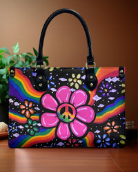 HIPPIE FLOWER LEATHER HANDBAG - YHLT1006244
