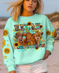 RELAX WE'RE ALL CRAZY COW ALL OVER PRINT - TLTR2308231