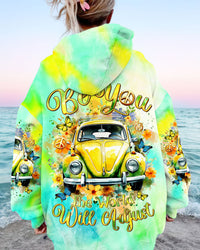 BE YOU THE WORLD WILL ADJUST CAR FLOWER ALL OVER PRINT - TLTR1801243