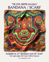 TIE DYE HIPPIE HAMSA BANDANA & SCARF - YHHN1512251