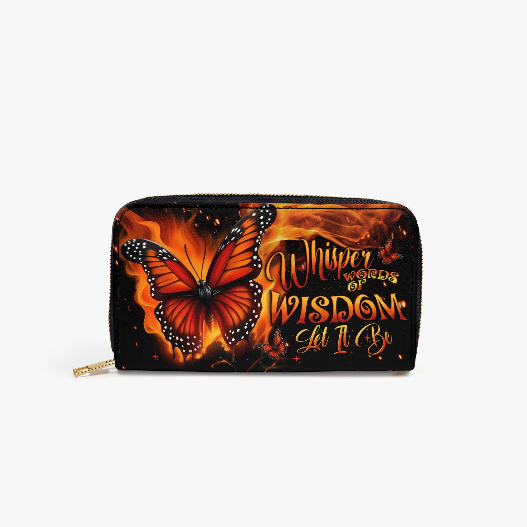 WHISPER WORDS OF WISDOM LET IT BE BUTTERFLY ZIPPER LEATHER WALLET - TYTD1510244