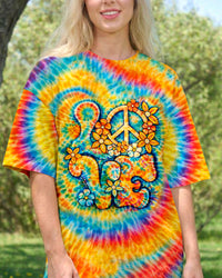 LOVE PEACE SYMBOL SWIRL ALL OVER PRINT - TLHN2303261