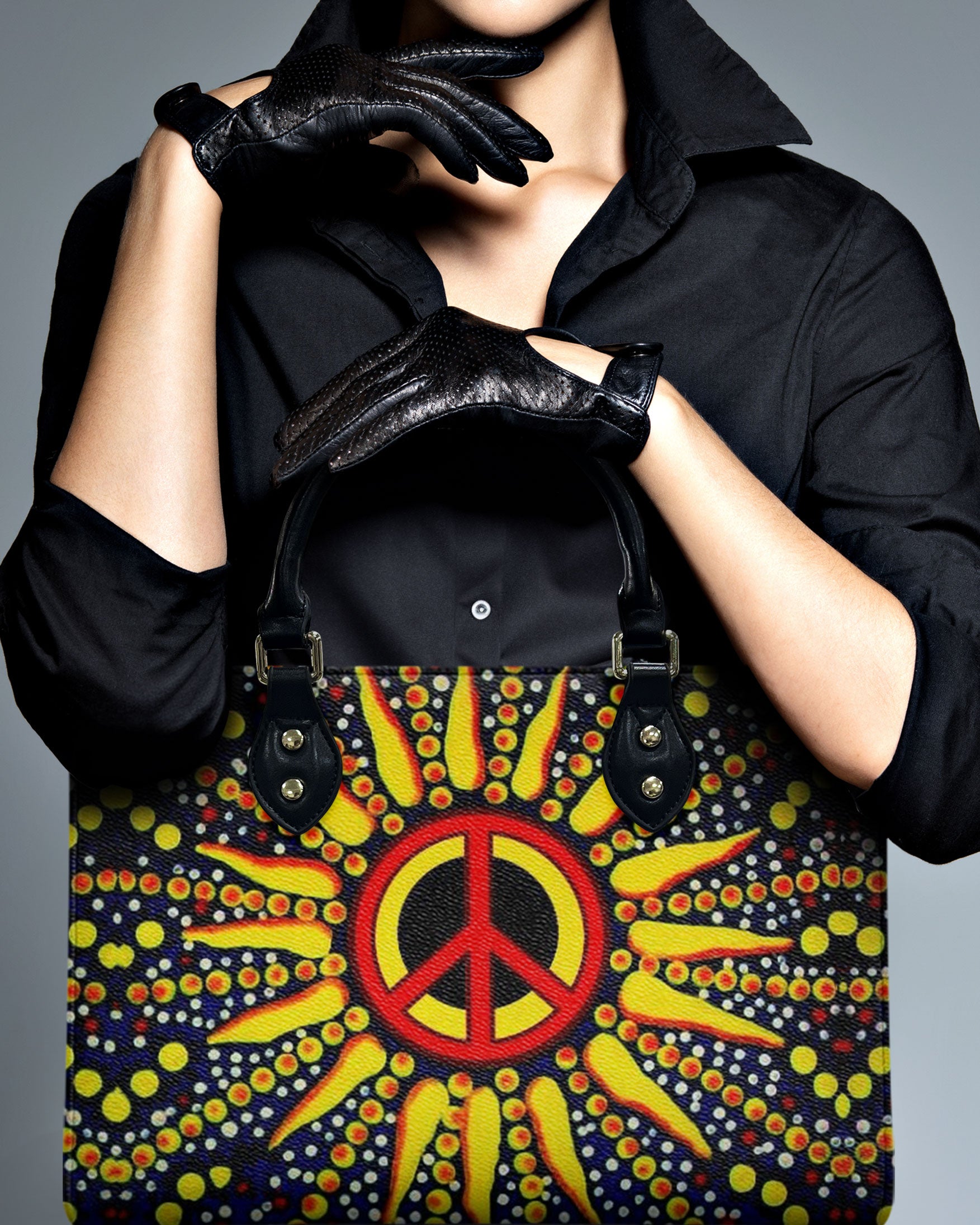 PEACE SUN LEATHER HANDBAG - YHHN2911244