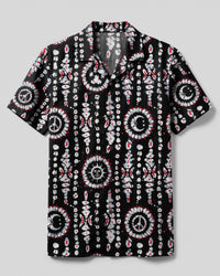 MONOCHROME BATIK HIPPIE CAMP SHIRT - TLHN0608264