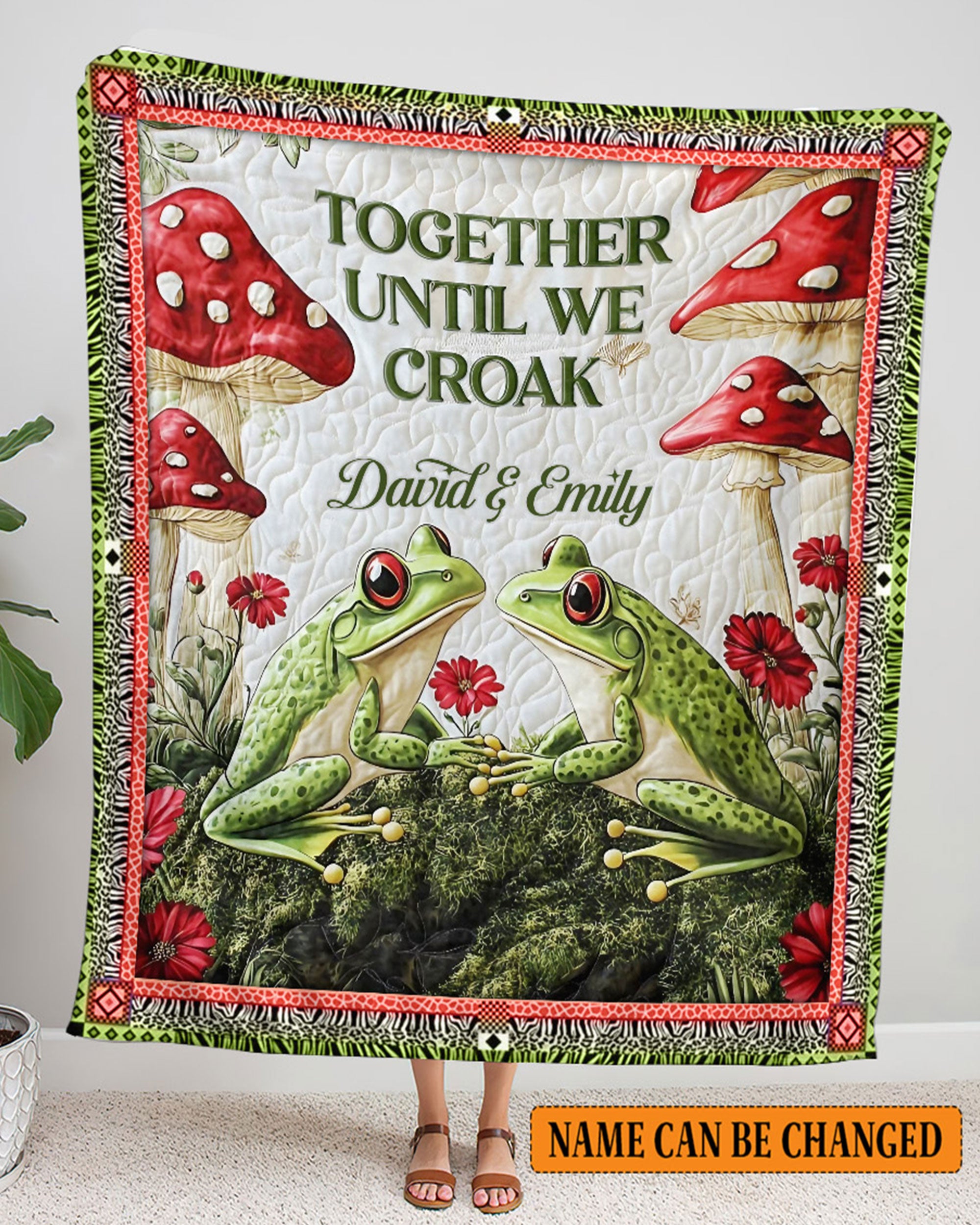 PERSONALIZED TOGETHER UNTIL WE CROAK COUPLE FROG FLEECE BLANKET - YHHN2502254