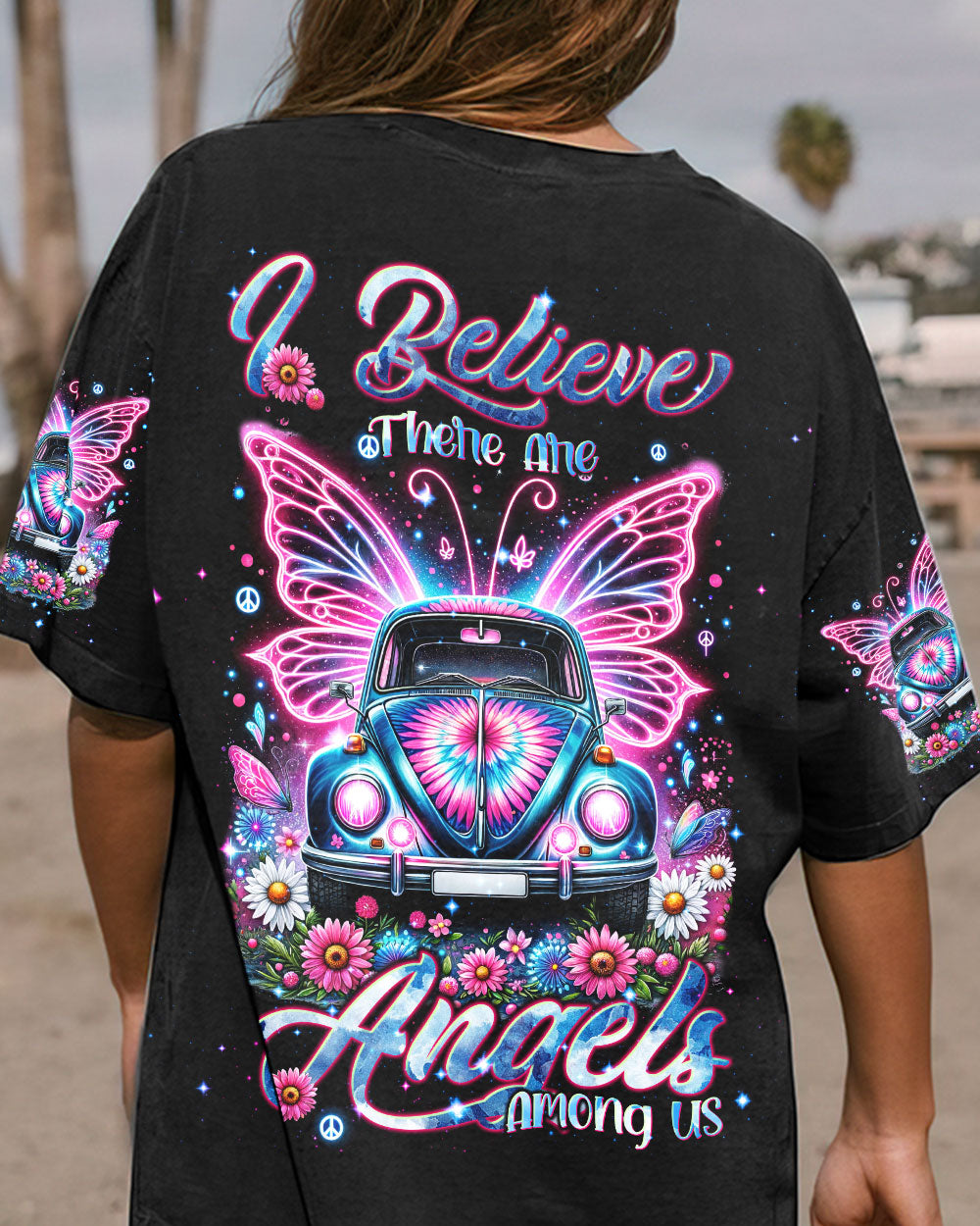 I BELIEVE THERE ARE ANGELS AMONG US WINGS CAR ALL OVER PRINT - TLNT0501241