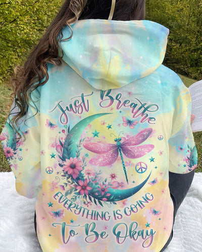 JUST BREATHE DRAGONFLY CRESCENT MOON ALL OVER PRINT - YHLN2411232