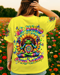 BE KIND STAY WEIRD FROG SUNFLOWER TIE DYE  ALL OVER PRINT - TLNT0108253