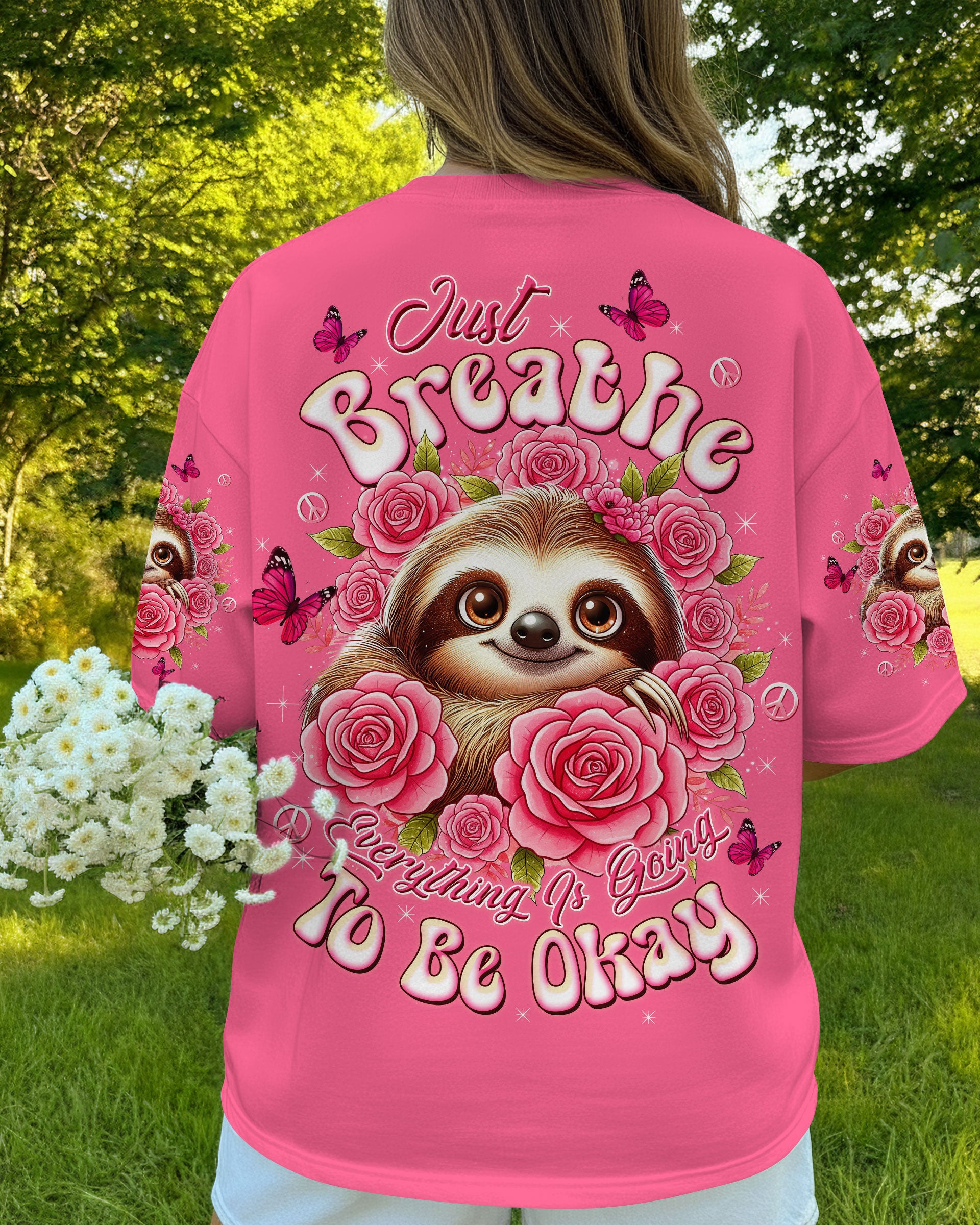 JUST BREATHE SLOTH ROSE ALL OVER PRINT - TLTW2110251