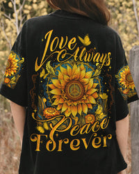 PEACE FOREVER SUNFLOWER ALL OVER PRINT - TYTD1307232