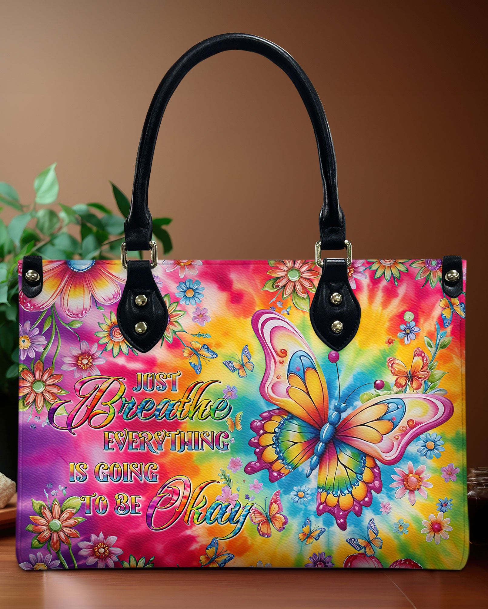 JUST BREATHE BUTTERFLY LEATHER HANDBAG - TLTR1907243