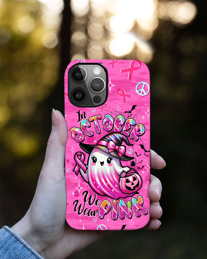 IN OCTOBER WE WEAR PINK BOO BREAST CANCER PHONE CASE - TLTW1208253