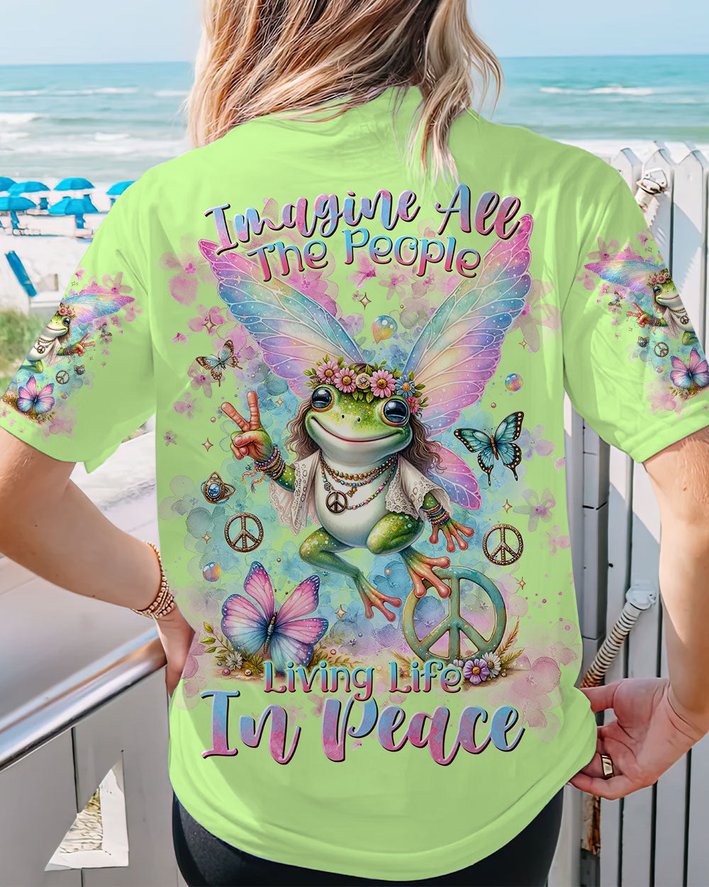 IMAGINE ALL THE PEOPLE LIVING LIFE IN PEACE FROG ALL OVER PRINT - TLNT0712233