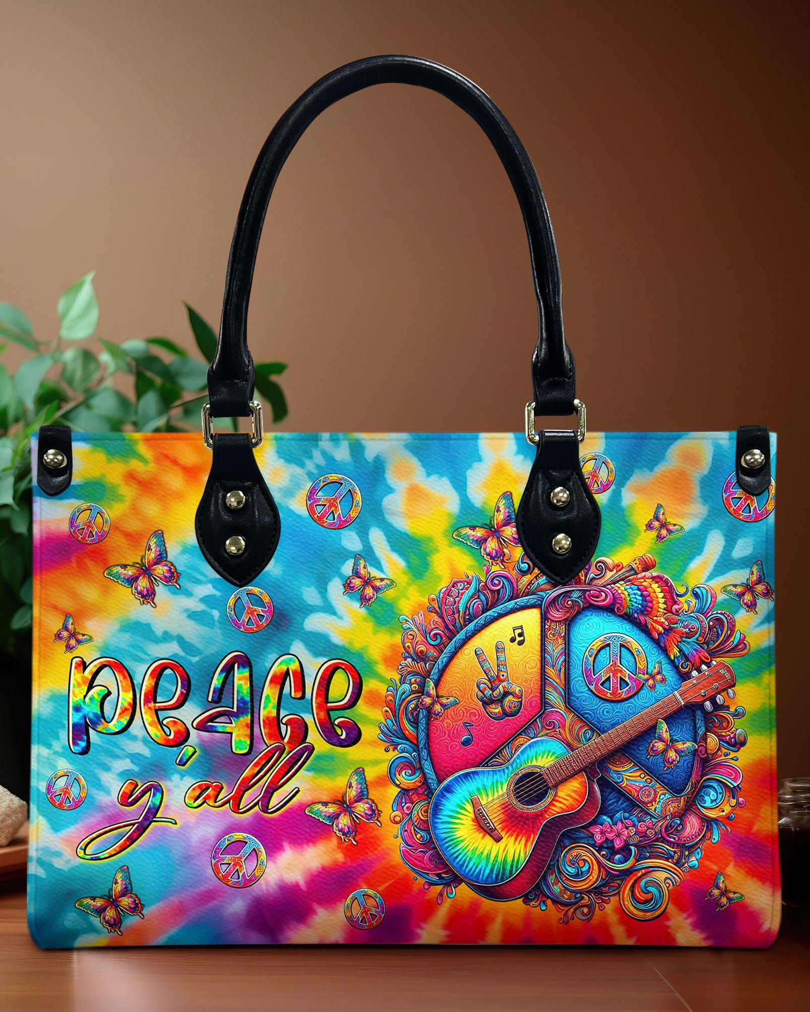 PEACE Y' ALL TIE DYE LEATHER HANDBAG - TLTR0507245