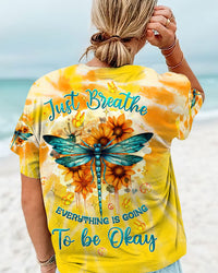 JUST BREATHE DRAGONFLY TIE DYE ALL OVER PRINT - TLTW2510231