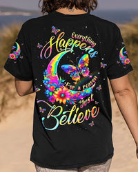 JUST BELIEVE BUTTERFLY MOON COLORFUL ALL OVER PRINT - TLNT1309234