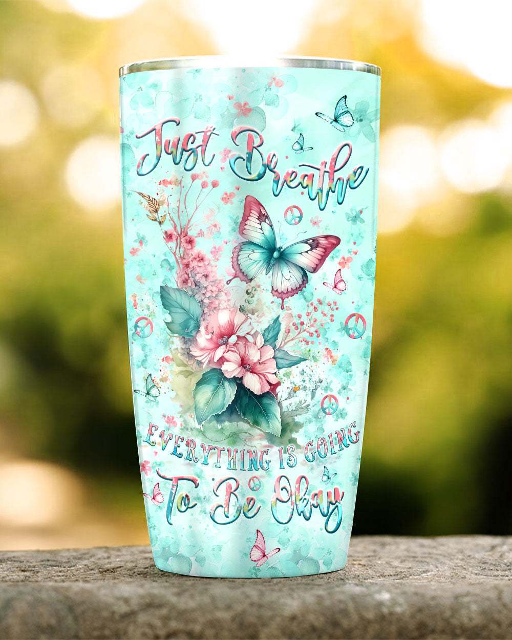 JUST BREATHE BUTTERFLY TUMBLER - YHLT0907244