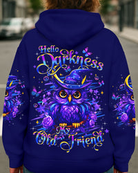 HELLO DARKNESS MY OLD FRIEND OWL WITCH HALLOWEEN ALL OVER PRINT - YHHN1809252