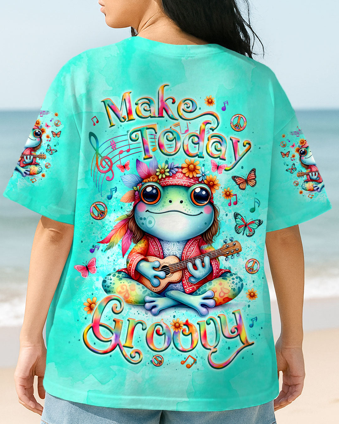 MAKE TODAY GROOVY FROG ALL OVER PRINT - YHLT2409253