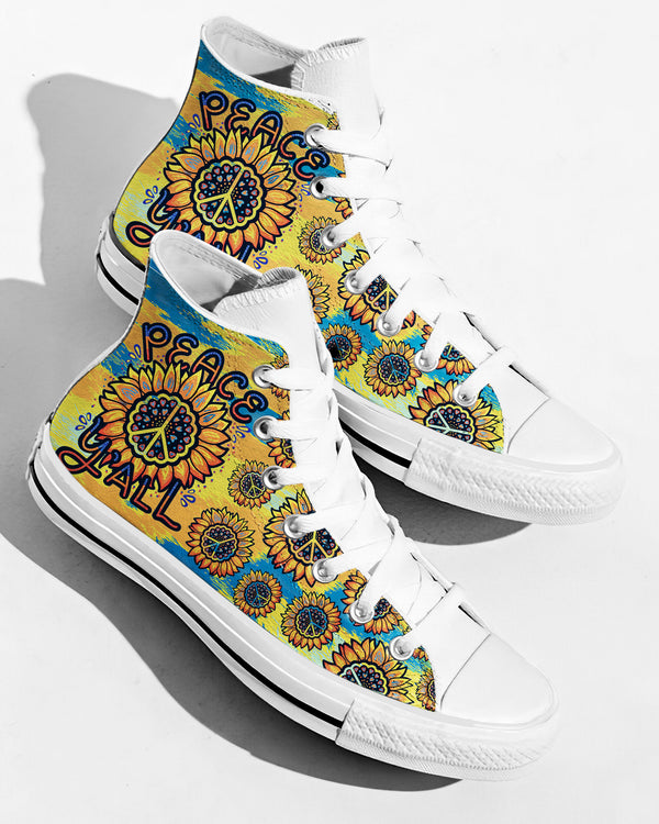 PEACE Y'ALL TIE DYE HIGH TOP CANVAS SHOES - TLTR0606234