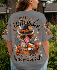 WITCH SWITCH HIGHLAND COW HALLOWEEN ALL OVER PRINT - TLHN2007262