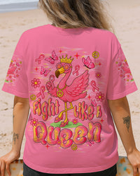FIGHT LIKE A QUEEN FLAMINGO BREAST CANCER AWARENESS ALL OVER PRINT  - TLNT1408253