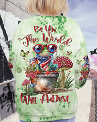 BE YOU THE WORLD WILL ADJUST FROG FLAG ALL OVER PRINT - TLTR0210233