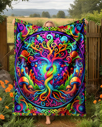 PSYCHEDELIC TREE OF LIFE FLEECE BLANKET - YHHN2701263