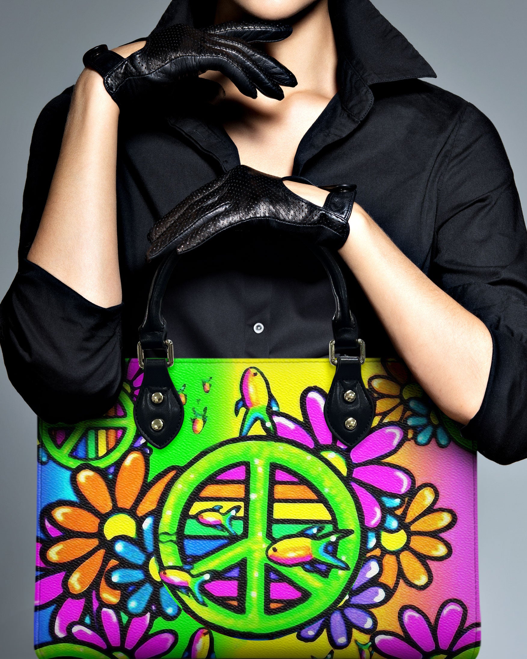 COLORFUL PEACE LEATHER HANDBAG - YHLT1712244