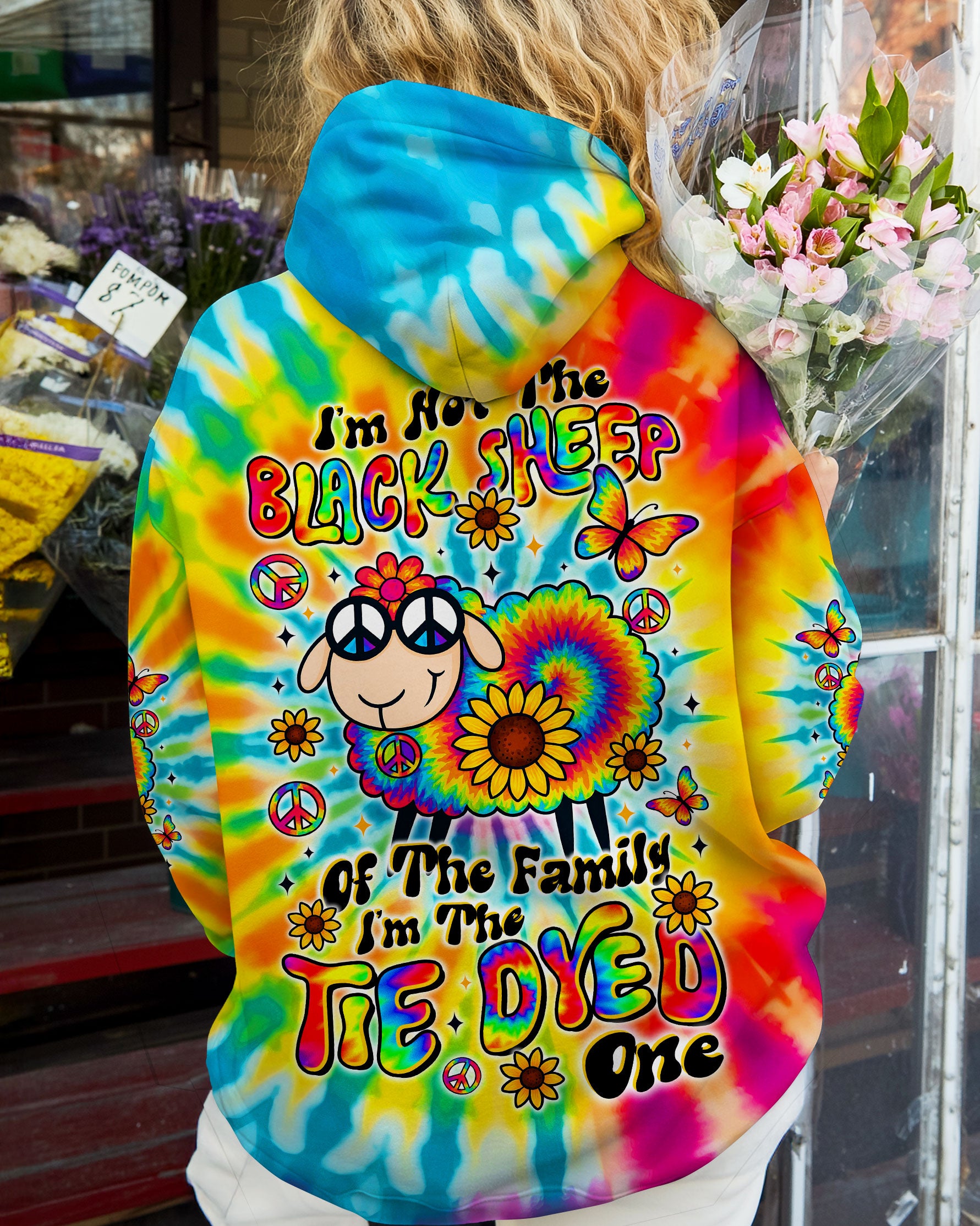 I'M NOT THE BLACK SHEEP SUNFLOWER TIE DYE ALL OVER PRINT  - TLTR1209253