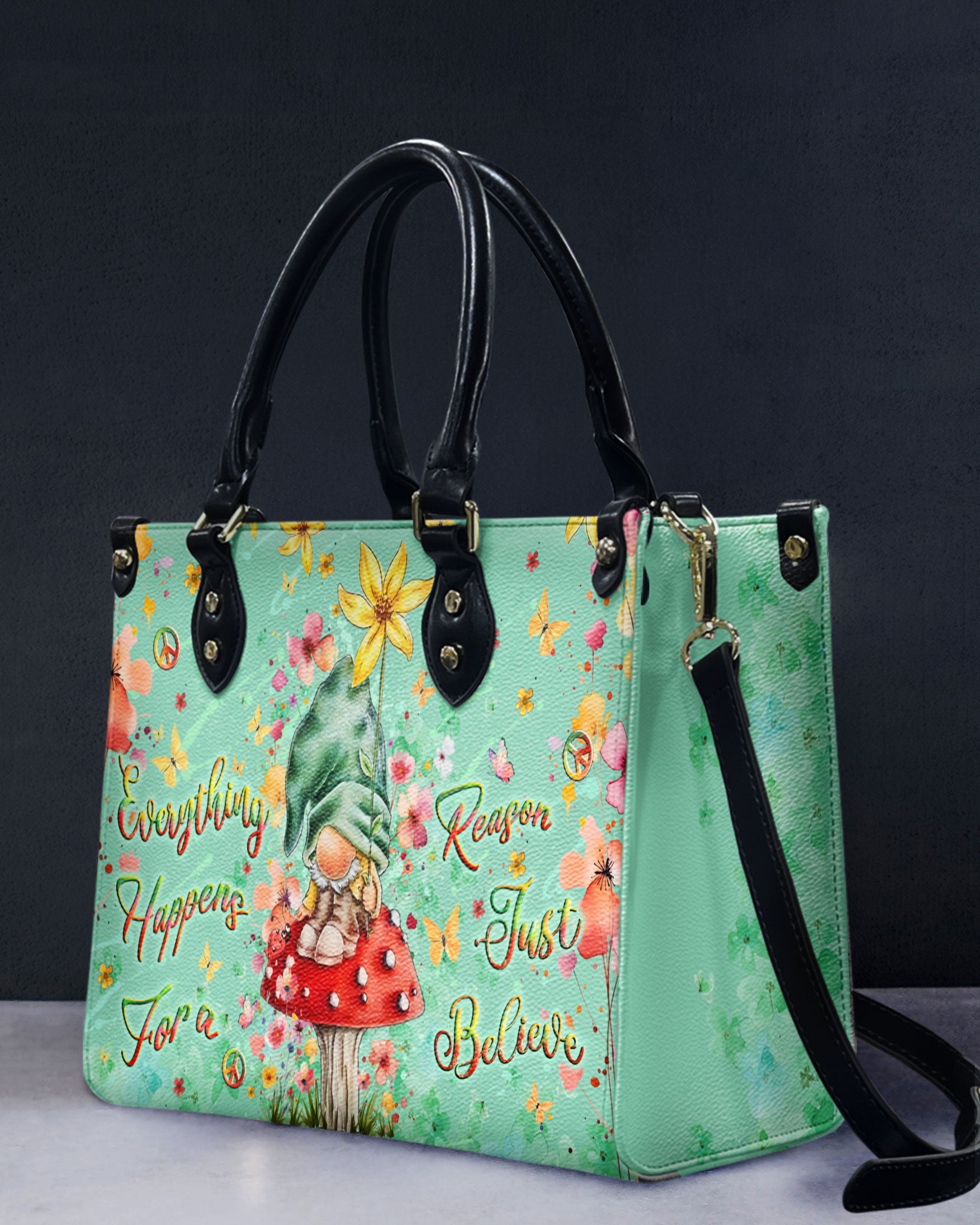 JUST BELIEVE GNOME LEATHER HANDBAG - YHLT0608242