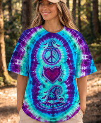 PEACE LOVE WITCH HALLOWEEN BURST ALL OVER PRINT - TLHN2109265