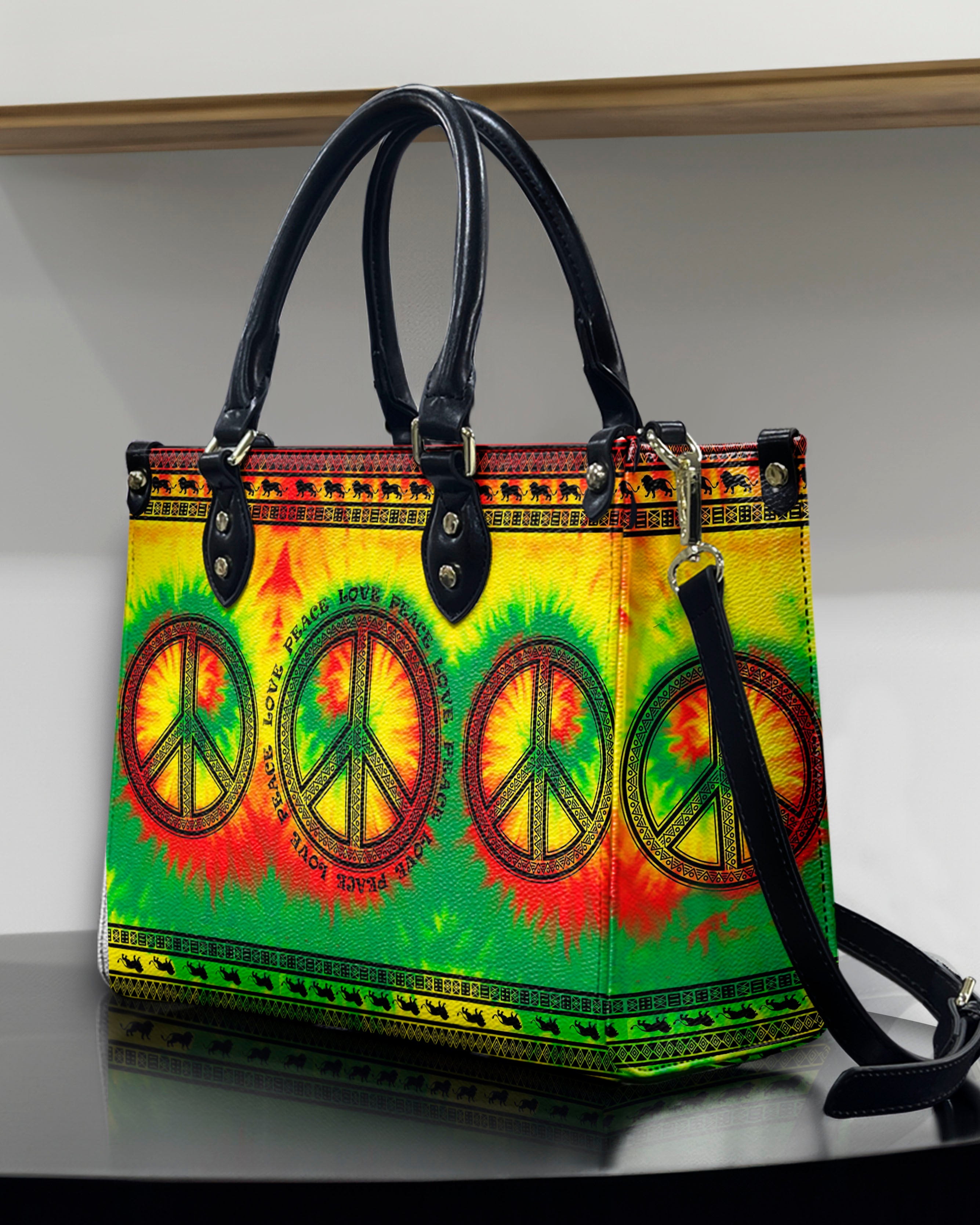 PEACE LOVE LEATHER HANDBAG - YHHN1907244