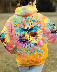 JUST BREATHE DRAGONFLY FLOWER ALL OVER PRINT - TLTR3110231