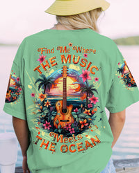 FIND ME WHERE THE MUSIC MEETS THE OCEAN GUITAR ALL OVER PRINT - TLTW3009231